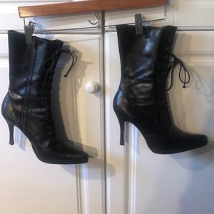 bebe Black lace up Boots